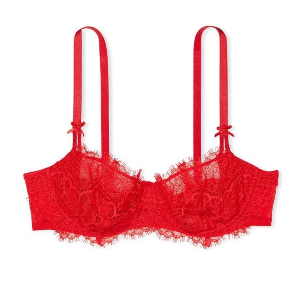 Victoria’s Secret Dream Angels Red Lace Push Up Bra without Padding size 34D NEW